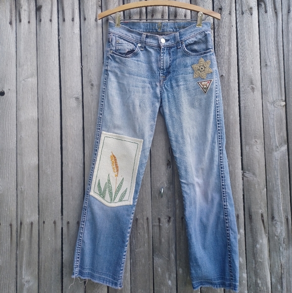 ❤️7 for All Mankind vintage custom embroidered patch jeans - size 25❤️ (#3) - Picture 5 of 13